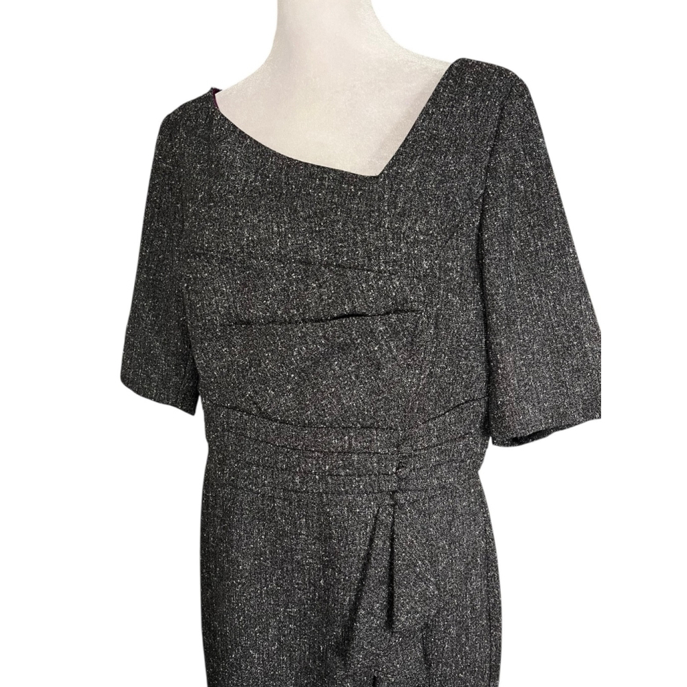 White House Black Market Charcoal Gray Tweed Style Dress Size 12 - Picture 2 of 7